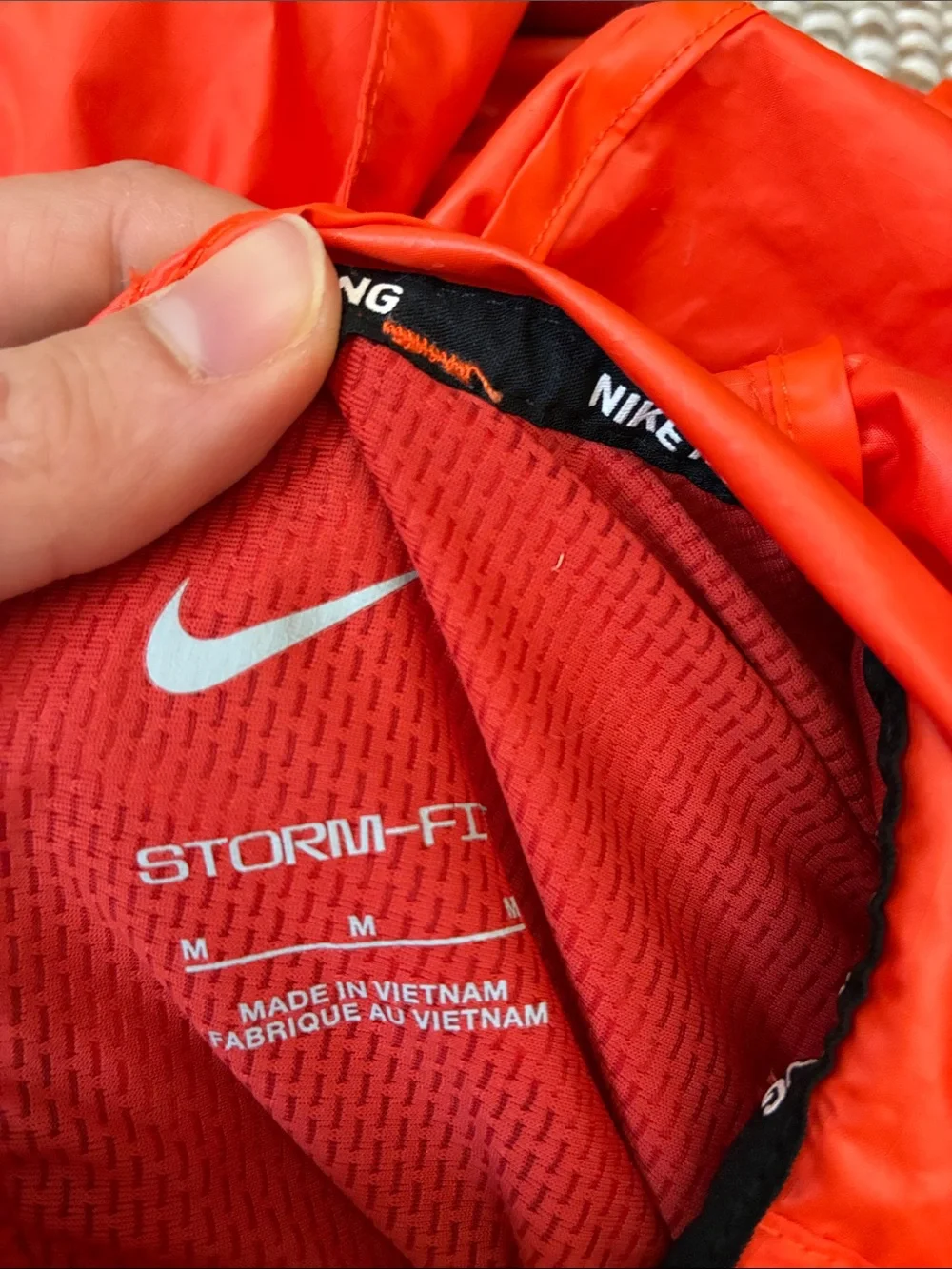 Nike Two-Tone Red & Orange Hooded Windbreaker Jacket